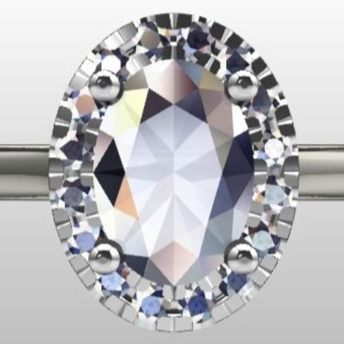 Custom Made Oval Cut Halo Engagement Ring SB2350 image 1