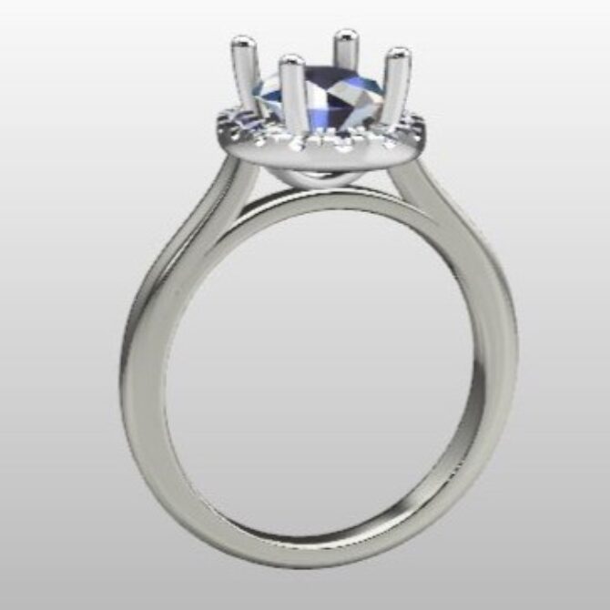 Custom Made Oval Cut Halo Engagement Ring SB2350 image 2