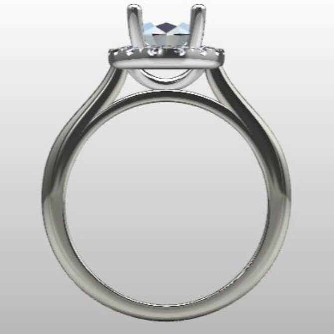 Custom Made Oval Cut Halo Engagement Ring SB2350 image 3