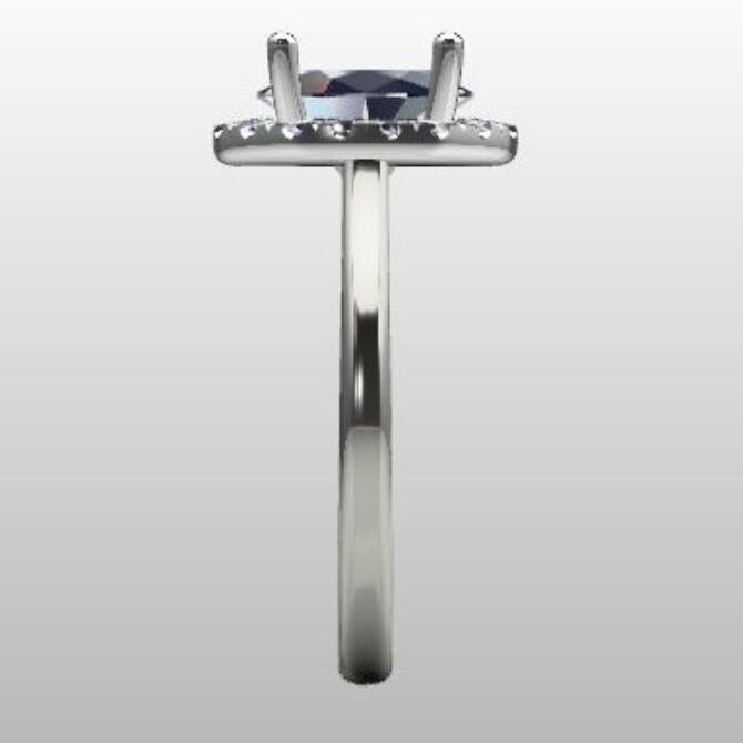 Custom Made Oval Cut Halo Engagement Ring SB2350 image 4