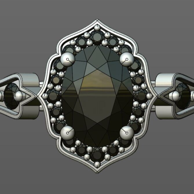 Custom Made Oval Cut Halo Engagement Ring SB2549 image 1