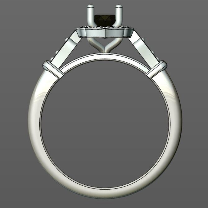 Custom Made Oval Cut Halo Engagement Ring SB2549 image 3