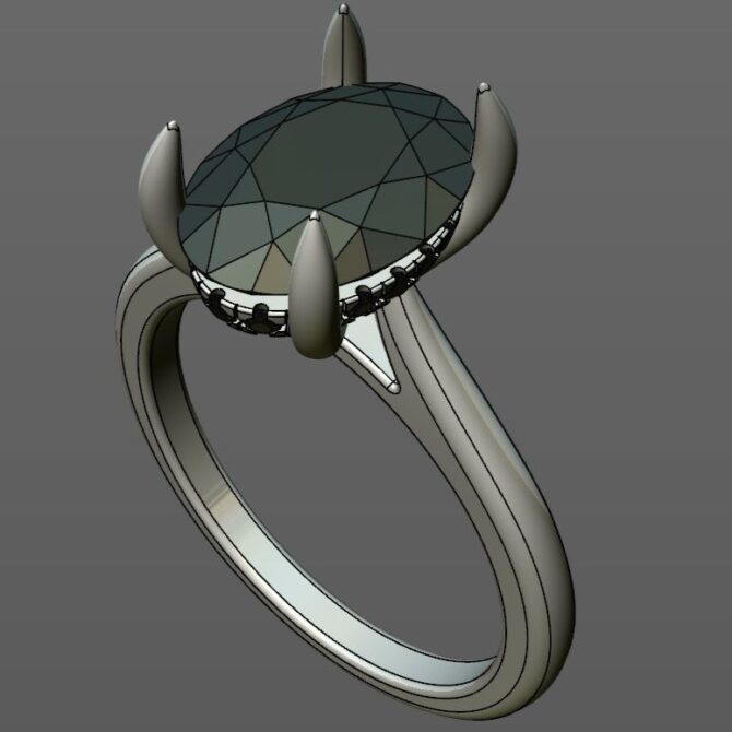 Custom Made Oval Cut Hidden Halo Engagement Ring SB2485 image 2