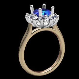 Custom Made Oval Cut Sapphire Halo Engagement Ring SB3231 image 2