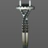Custom Made Oval Cut Side Stone Engagement Ring SB2405 image 4