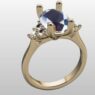 Custom Made Oval Cut Side Stone Engagement Ring SB2986 image 2