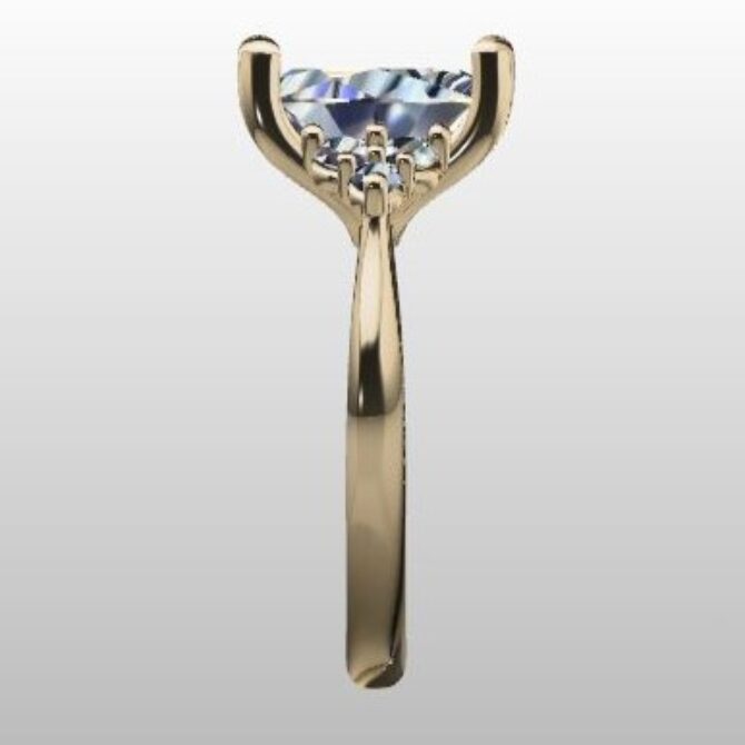 Custom Made Oval Cut Side Stone Engagement Ring SB2986 image 4