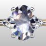 Custom Made Oval Cut Side Stone Engagement Ring SB3000 image 1