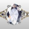 Custom Made Oval Cut Side Stone Engagement Ring SB3022 image 1