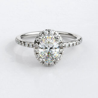 Custom Made Oval Cut Side Stone Engagement Ring SB3065 image 1