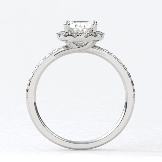 Custom Made Oval Cut Side Stone Engagement Ring SB3065 image 2