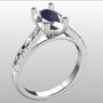Custom Made Oval Cut Side Stone Engagement Ring SB3181 image 2