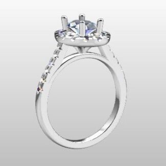 Custom Made Oval Cut Side Stone Engagement Ring SB3261 image 2