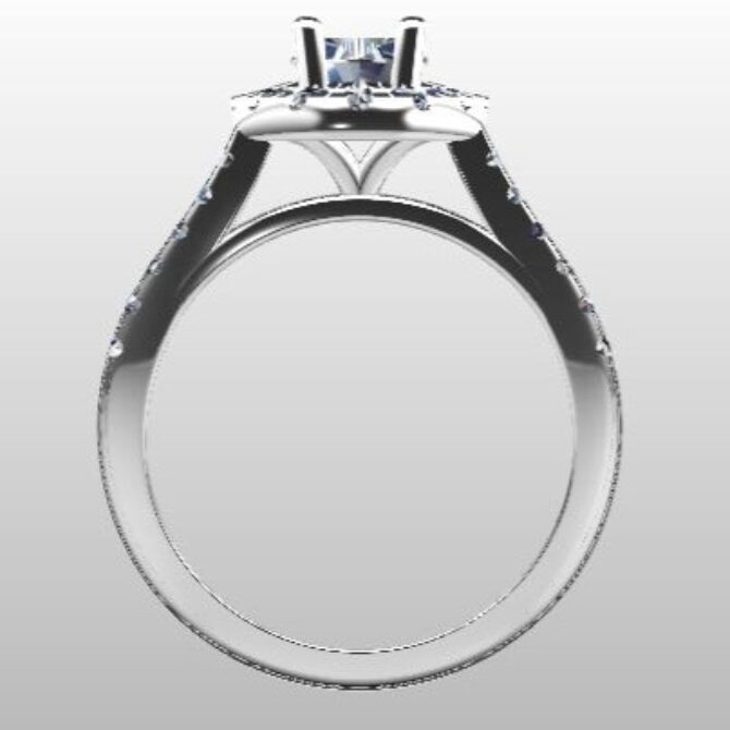 Custom Made Oval Cut Side Stone Engagement Ring SB3261 image 3
