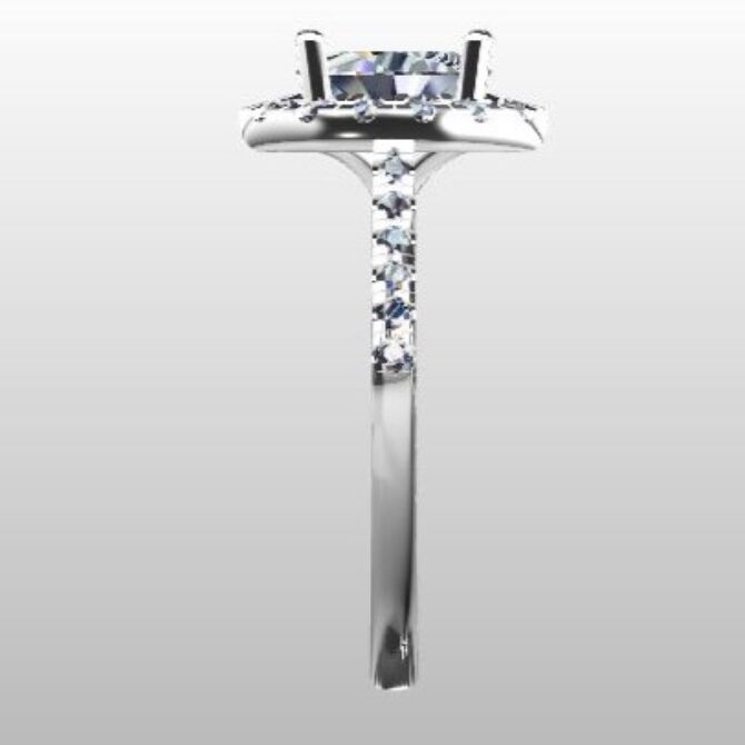 Custom Made Oval Cut Side Stone Engagement Ring SB3261 image 4