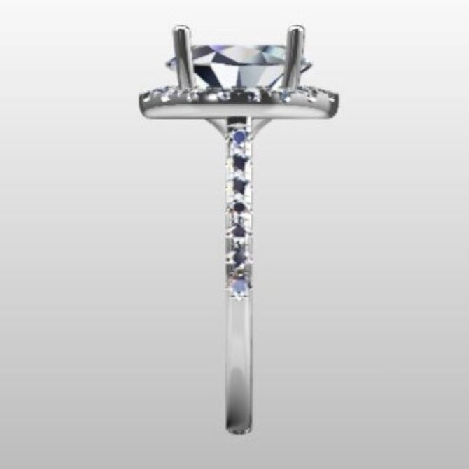 Custom Made Oval Cut Stone Stone Engagement Ring SB3156 image 4