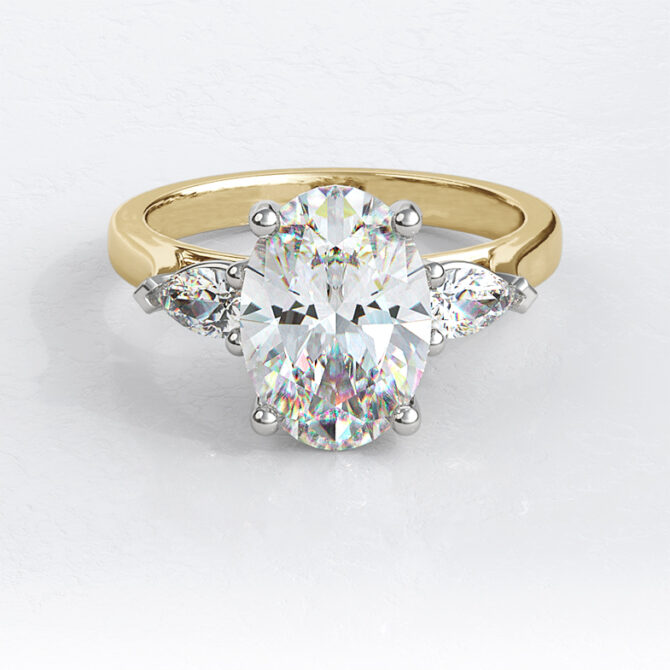 Custom Made Oval Cut Three Stone Engagement Ring SB3150 image 1