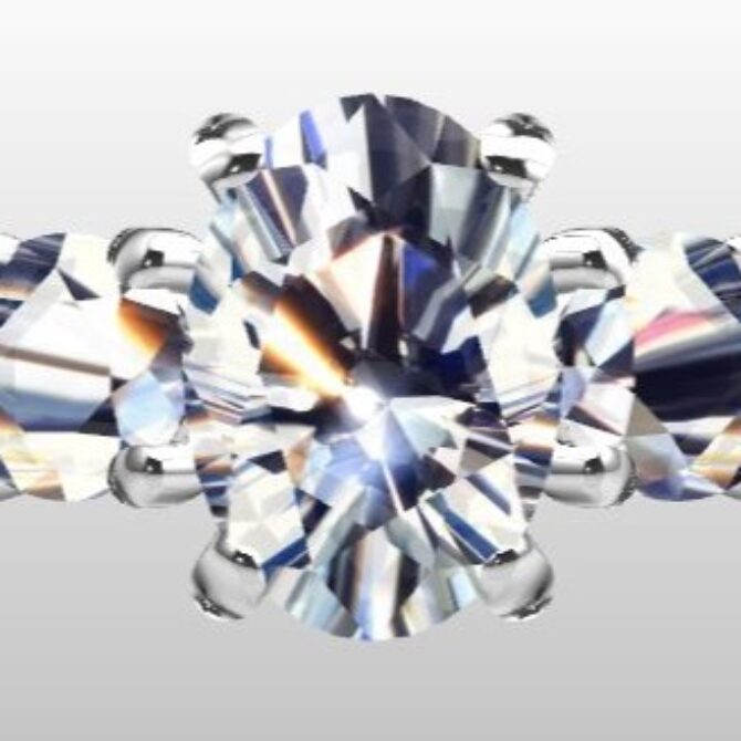 Custom Made Oval Cut Trilogy Engagement Ring SB2367 image 1