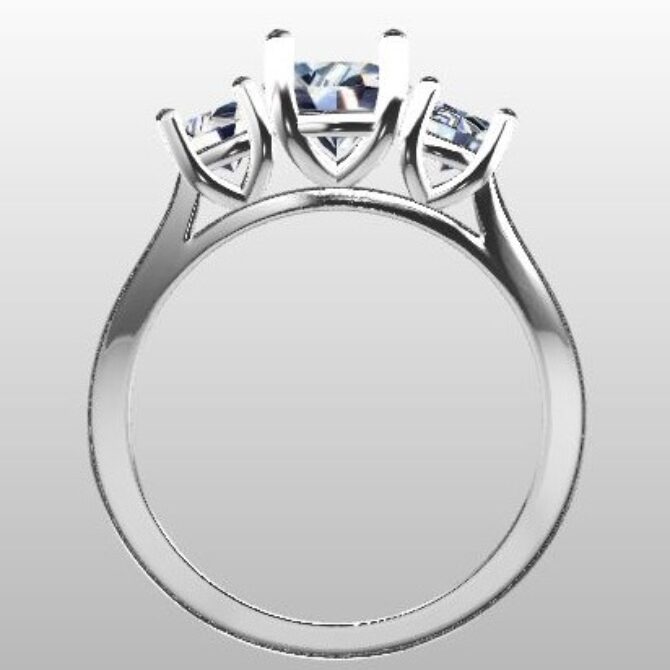 Custom Made Oval Cut Trilogy Engagement Ring SB2367 image 3