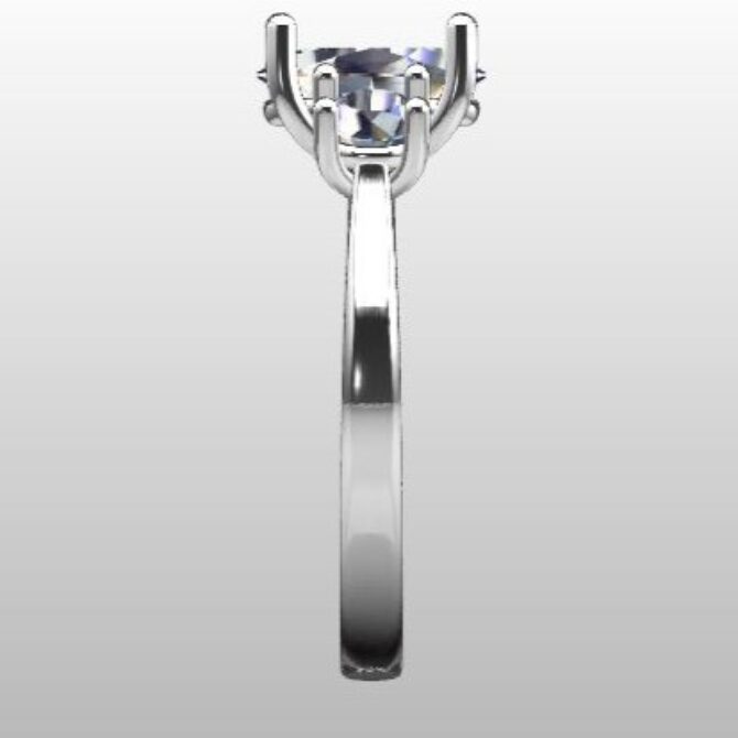 Custom Made Oval Cut Trilogy Engagement Ring SB2367 image 4