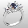 Custom Made Oval Cut Trilogy Engagement Ring SB2369 image 2