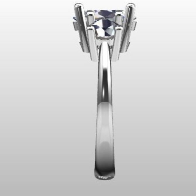 Custom Made Oval Cut Trilogy Engagement Ring SB2369 image 4