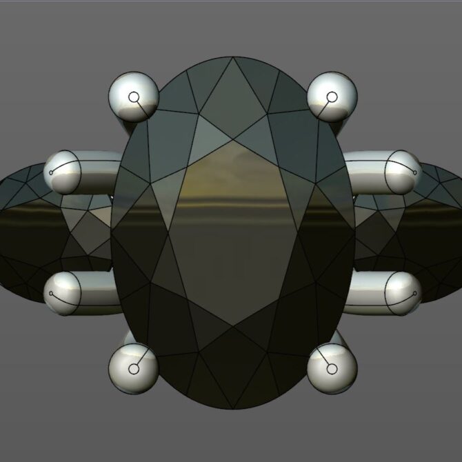 Custom Made Oval Cut Trilogy Engagement Ring SB2468 image 1