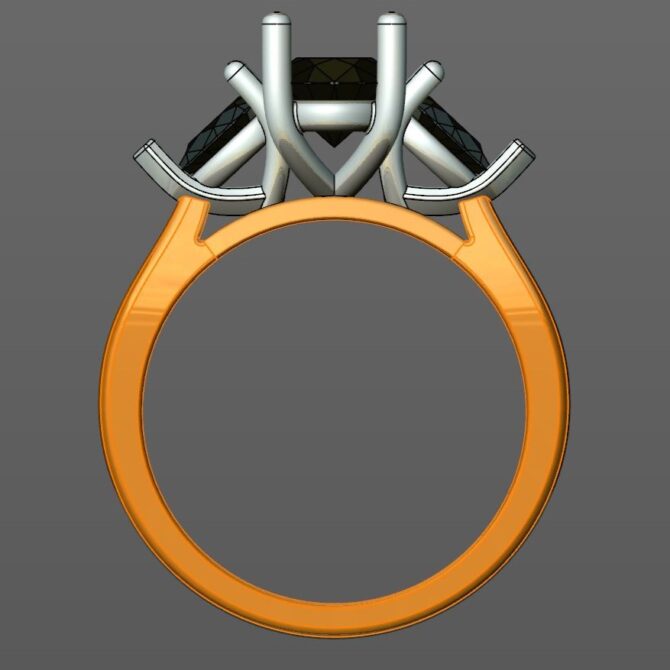 Custom Made Oval Cut Trilogy Engagement Ring SB2468 image 3