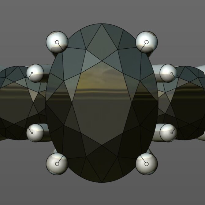 Custom Made Oval Cut Trilogy Engagement Ring SB2493 image 1