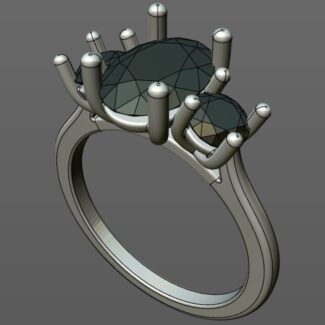 Custom Made Oval Cut Trilogy Engagement Ring SB2493 image 2