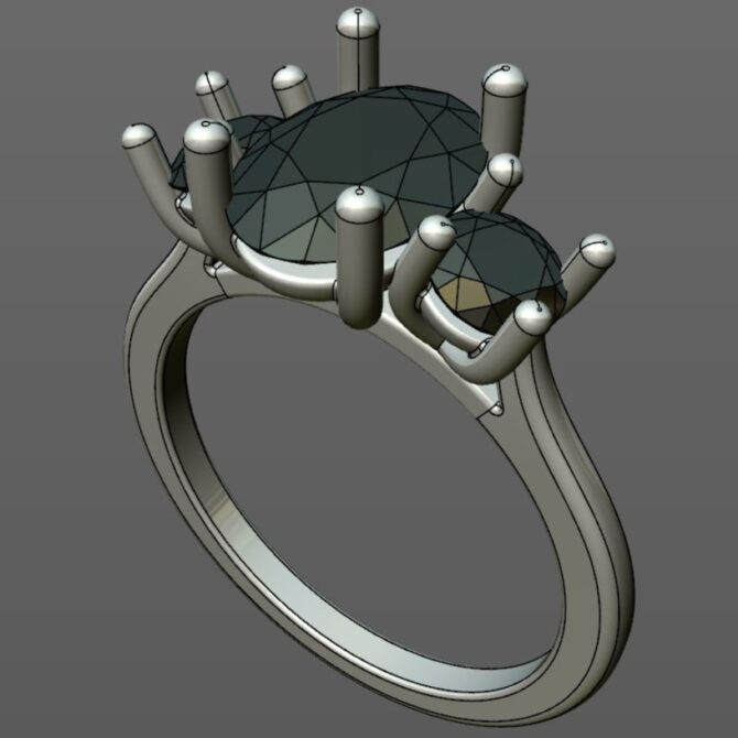 Custom Made Oval Cut Trilogy Engagement Ring SB2493 image 2