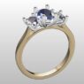 Custom Made Oval Cut Trilogy Engagement Ring SB3241 image 2