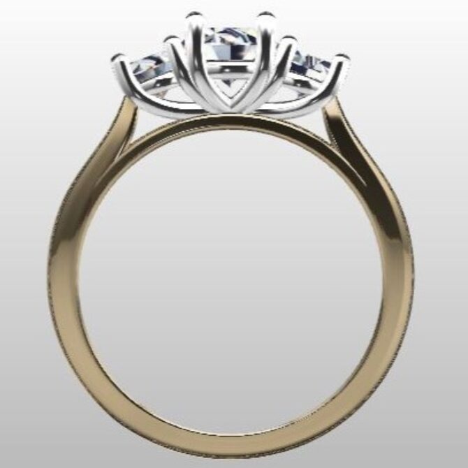 Custom Made Oval Cut Trilogy Engagement Ring SB3241 image 3