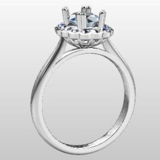Custom Made Oval Floral Halo Engagement Ring SB2933 image 2