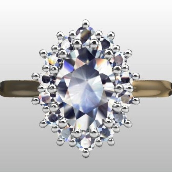 Custom Made Oval Halo Engagement Ring SB2566 image 1