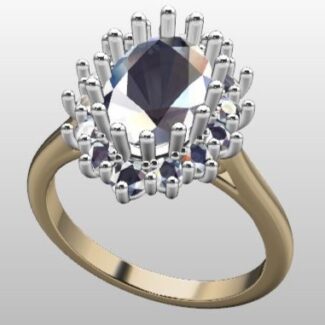 Custom Made Oval Halo Engagement Ring SB2566 image 2