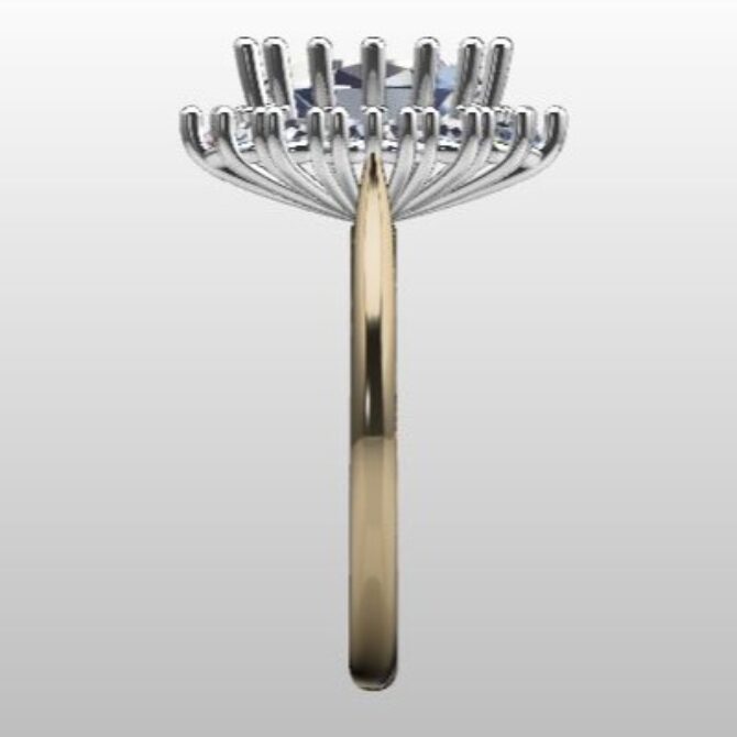 Custom Made Oval Halo Engagement Ring SB2566 image 4