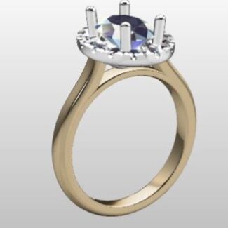 Custom Made Oval Halo Engagement Ring SB2765 image 2