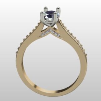 Custom Made Oval Side Stone Engagement Ring SB2339 image 2