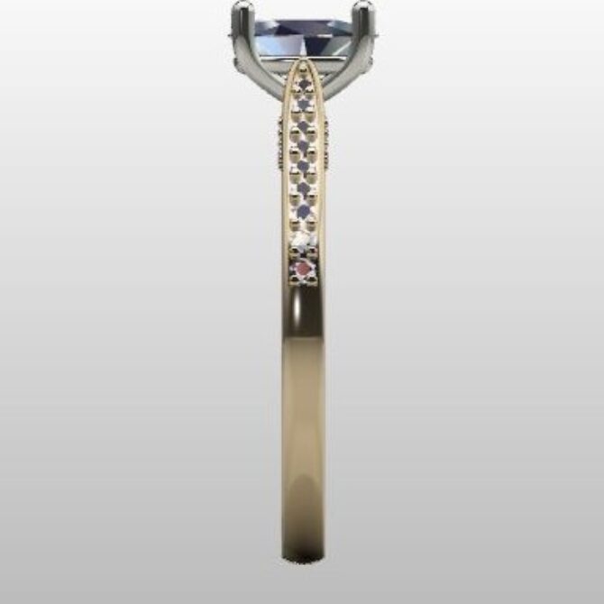 Custom Made Oval Side Stone Engagement Ring SB2339 image 4