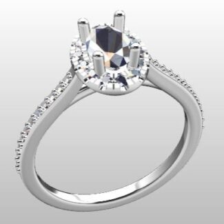 Custom Made Oval Side Stone Engagement Ring SB2362 image 2