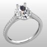 Custom Made Oval Side Stone Engagement Ring SB2362 image 2