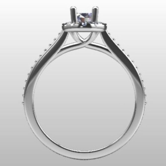 Custom Made Oval Side Stone Engagement Ring SB2362 image 3