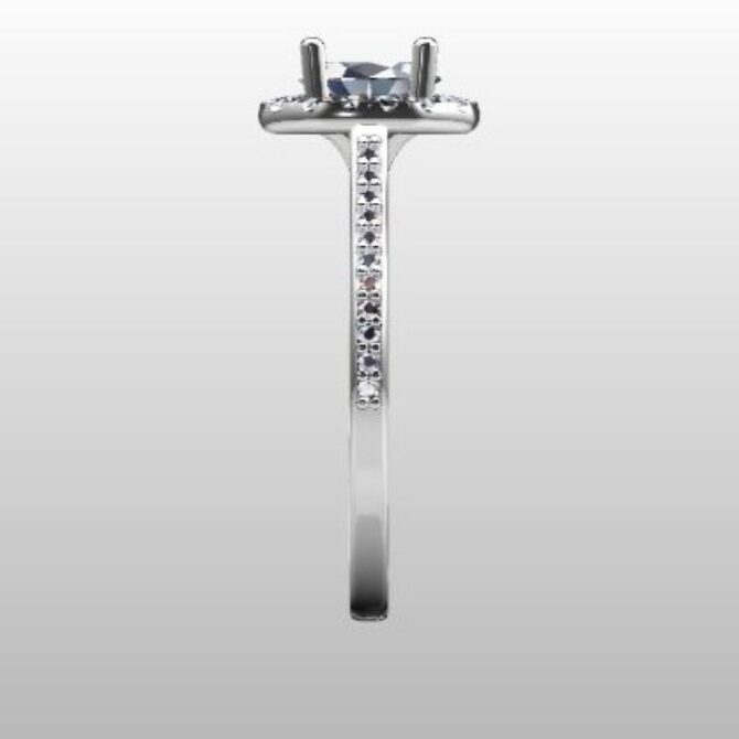 Custom Made Oval Side Stone Engagement Ring SB2362 image 4