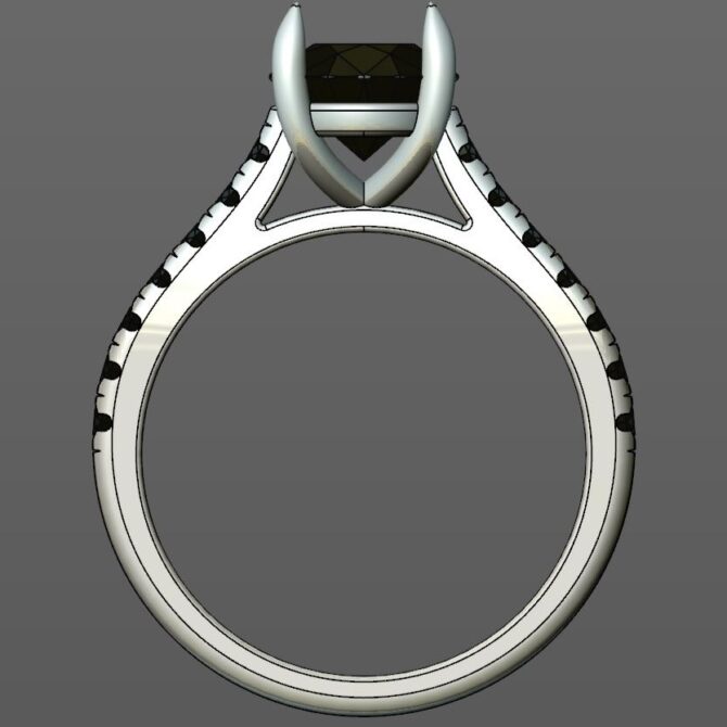 Custom Made Oval Side Stone Engagement Ring SB2456 image 3