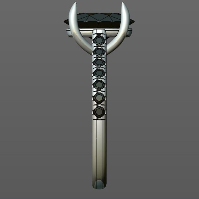 Custom Made Oval Side Stone Engagement Ring SB2456 image 4