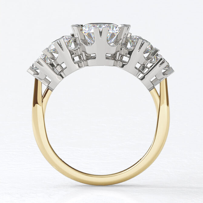 Custom Made Oval Side Stone Engagement Ring SB2773 image 2