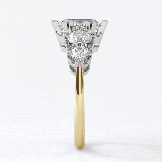 Custom Made Oval Side Stone Engagement Ring SB2773 image 3