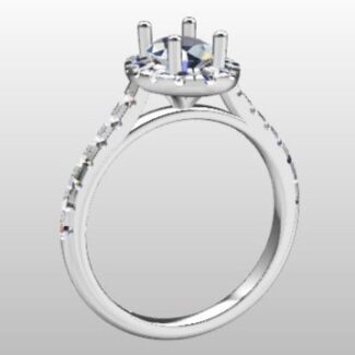 Custom Made Oval Side Stone Engagement Ring SB2896 image 2