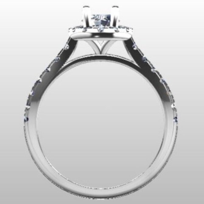 Custom Made Oval Side Stone Engagement Ring SB2896 image 3